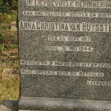 HUYSSTEEN Anna Christina, van 1917-1944