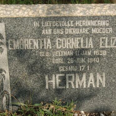 HERMAN Embrentia Cornelia Elizabeth  nee VELTMAN 1858-1940