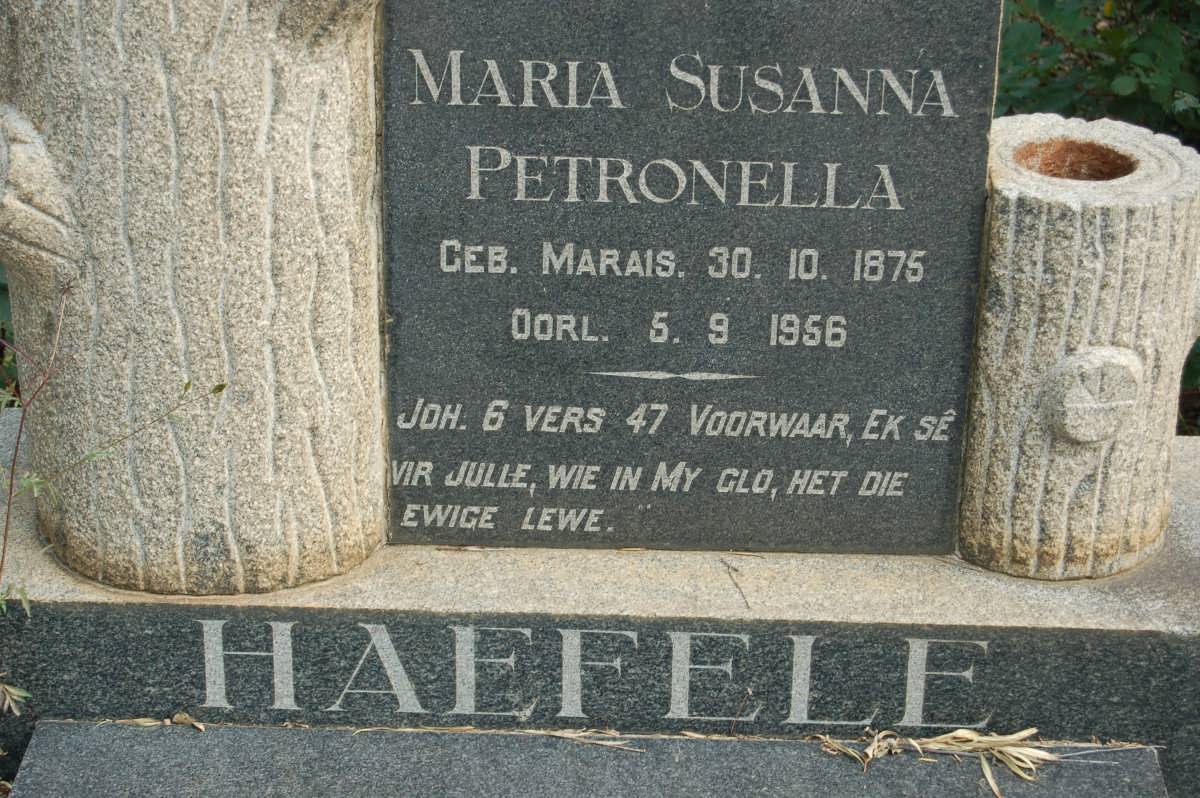HAEFELE Maria Susanna Petronella MARAIS 1875-1956