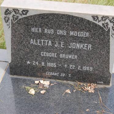 JONKER Aletta J.E. nee BRUWER 1885-1969