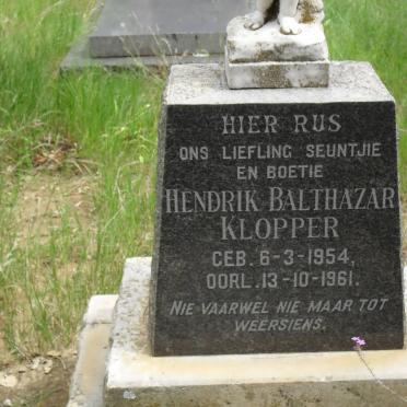 KLOPPER Hendrik Balthazar 1954-1961