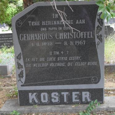 KOSTER Gerhardus Christoffel 1893-1967