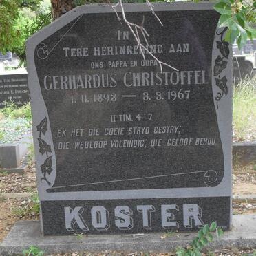 KOSTER Gerhardus Christoffel 1893-1967