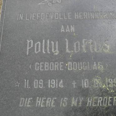 LOFTUS Polly nee DOUGLAS 1914-1996