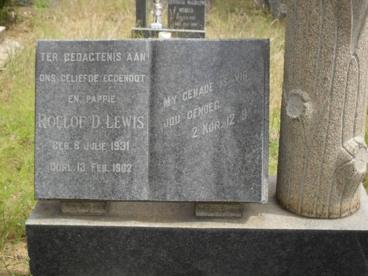 LEWIS Roelof D. 1931-1962