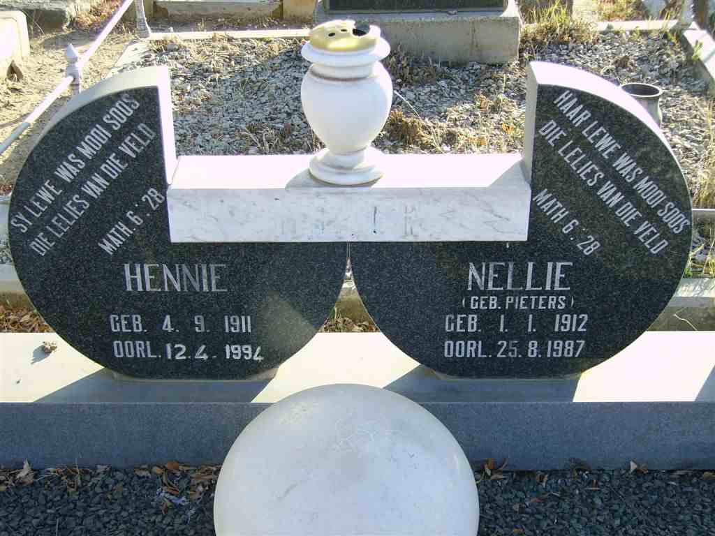 MILLER Hennie 1911-1994 &amp; Nellie PIETERS 1912-1987