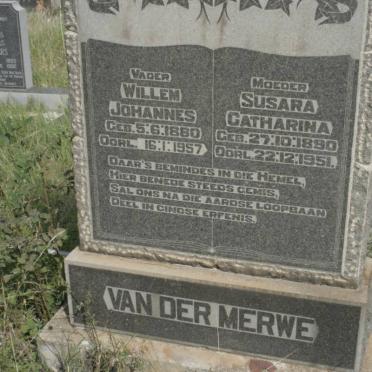 MERWE Willem Johannes, van der 1880-1957 &amp; Susara Catharina 1890-1951