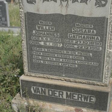 MERWE Willem Johannes, van der 1880-1957 &amp; Susara Catharina 1890-1951