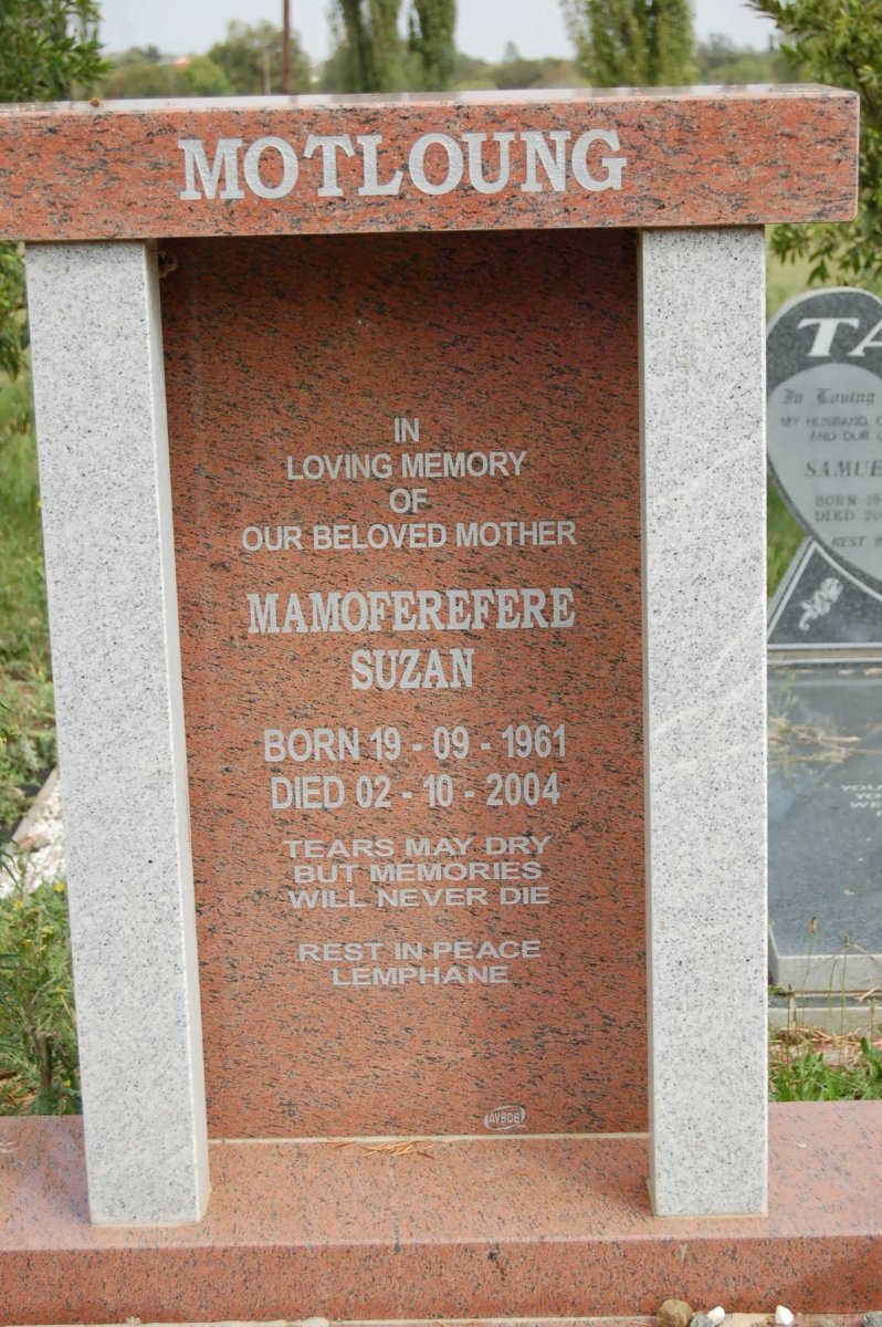 MOTLOUNG Mamoferefere Suzan 1961-2004