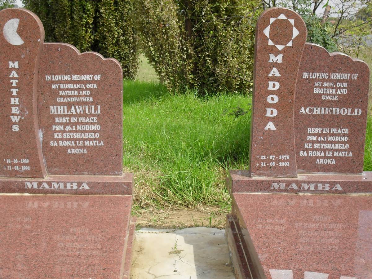 MAMBA Matthews Mhlawuli 1930-2004 :: MAMBA Madoda Achiebold 1976-2003