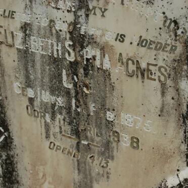 MO? Elizabeth Sophia Agnes nee UYS 1875-1938