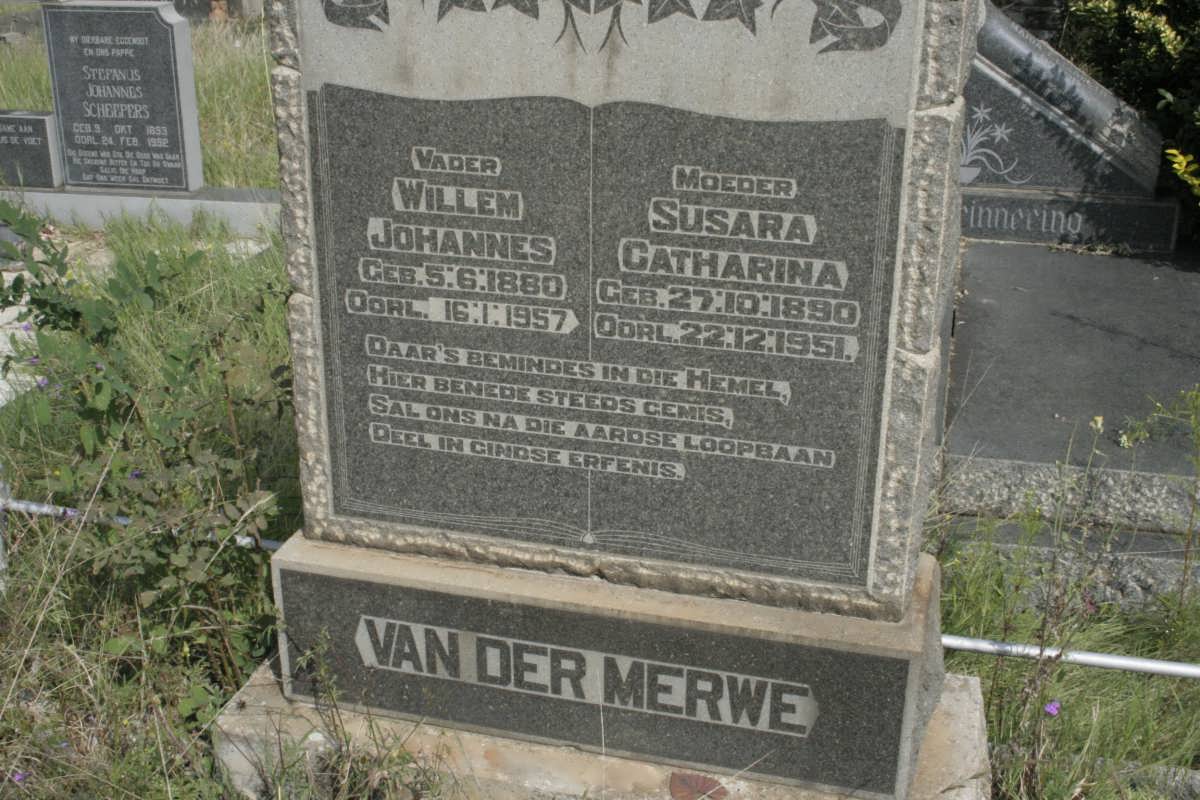MERWE Willem Johannes, van der 1880-1957 &amp; Susara Catharina 1890-1951