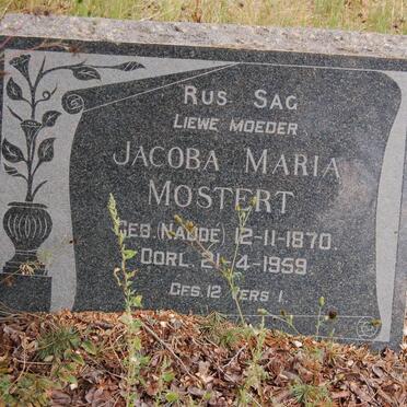 MOSTERT Jacoba Maria nee NAUDé 1870-1959