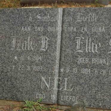 NEL Izak B. 1904-1987 &amp; Ellie S. BRINK 1904-1975