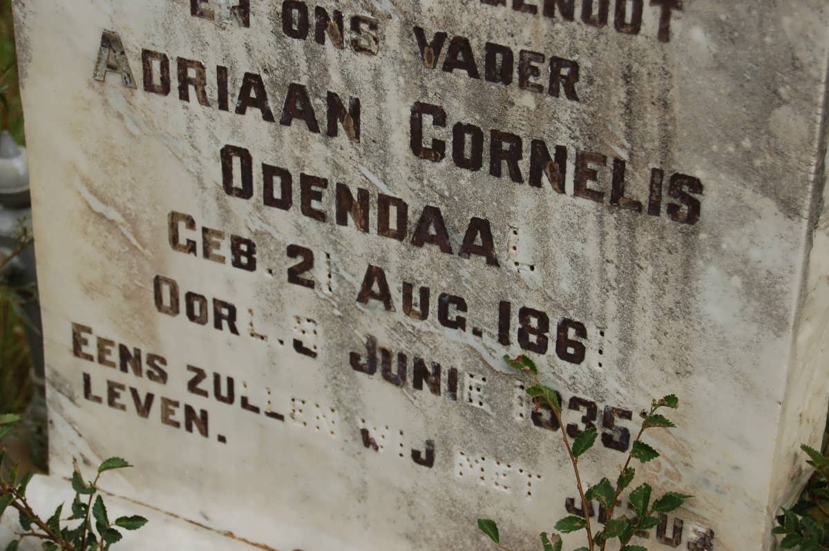 ODENDAAL Adriaan Cornelis 1861-1935