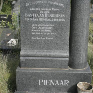 PIENAAR Bastiaan Hendrikus 1885-1975