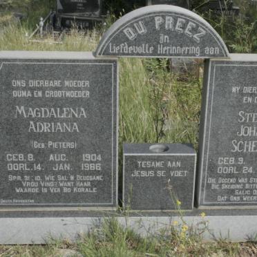 PREEZ Stefanus Johannes Scheepers, du 1893-1952 &amp; Magdalena Adriana PIETERS 1904-1986