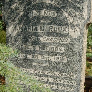 ROUX Maria C. nee ERASMUS 1886-1918