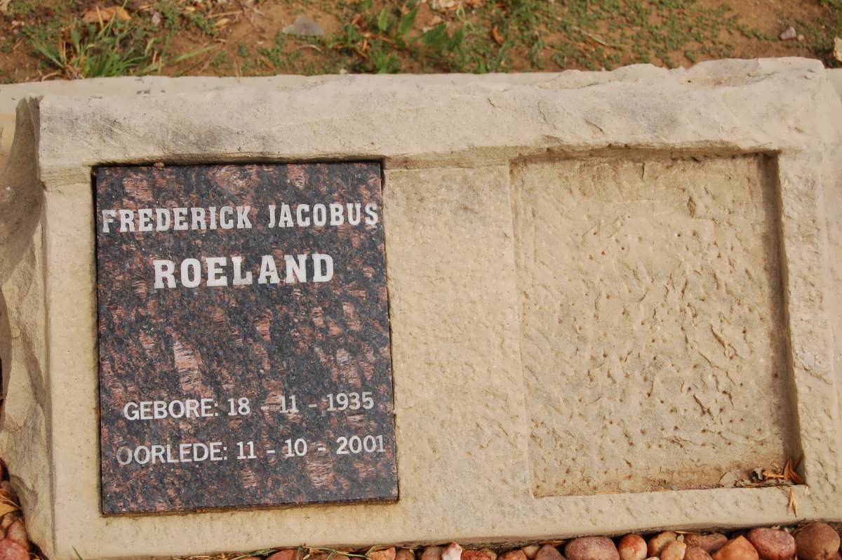 ROELAND Frederick Jacobus 1935-2001