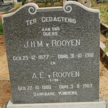ROOYEN J.H.M., v. 1877-1918 &amp;  A.E. LYON 1880-1969
