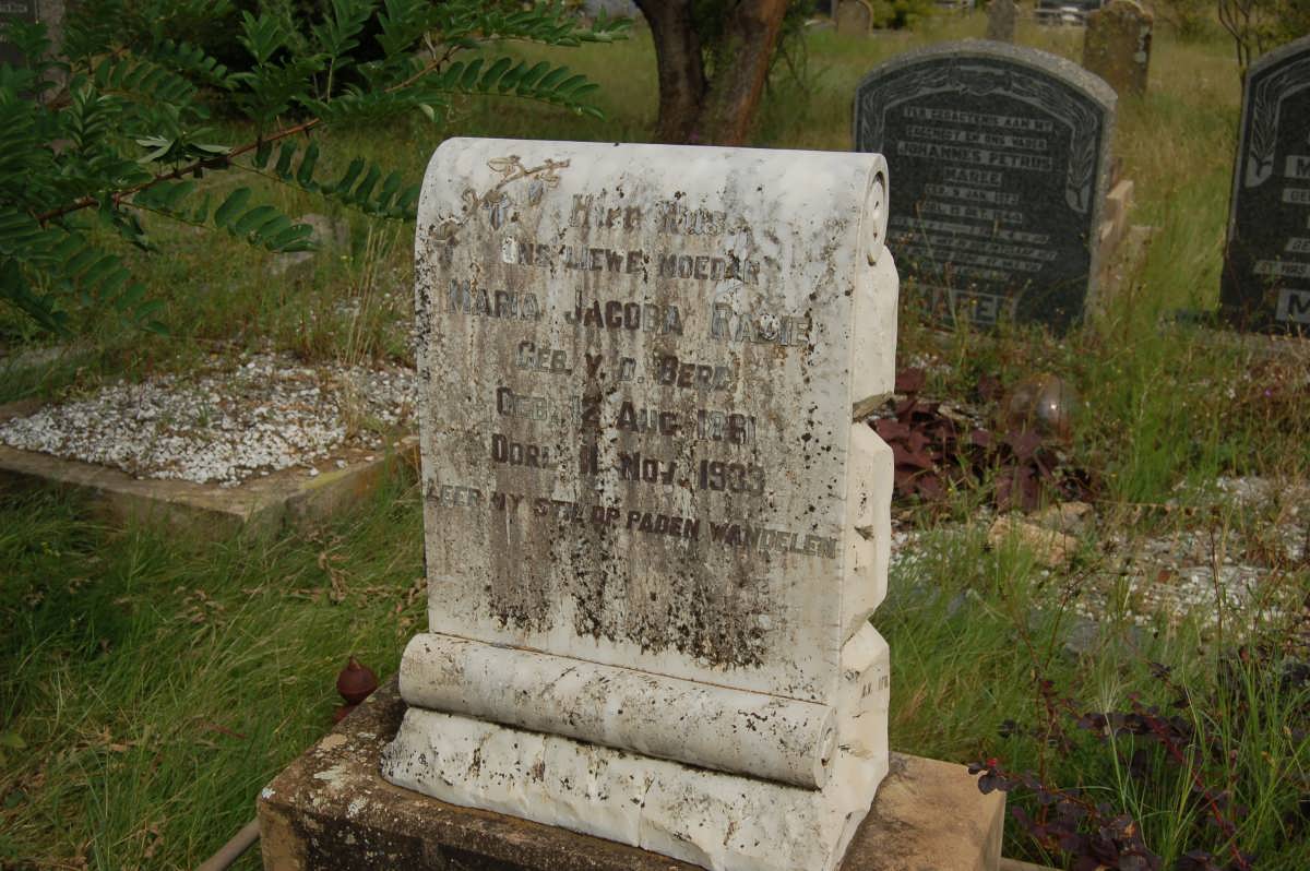 RABIE Maria Jacoba nee V.D.BERG 1881-1933