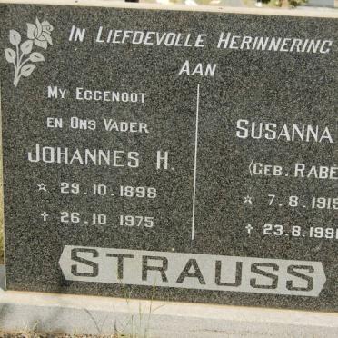 STRAUSS Johannes H. 1898-1975 &amp; Susanna P. RABé 1915-1991