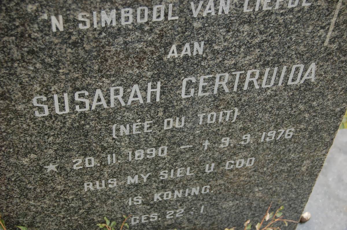 ? Susarah Gertruida nee DU TOIT 1890-1976