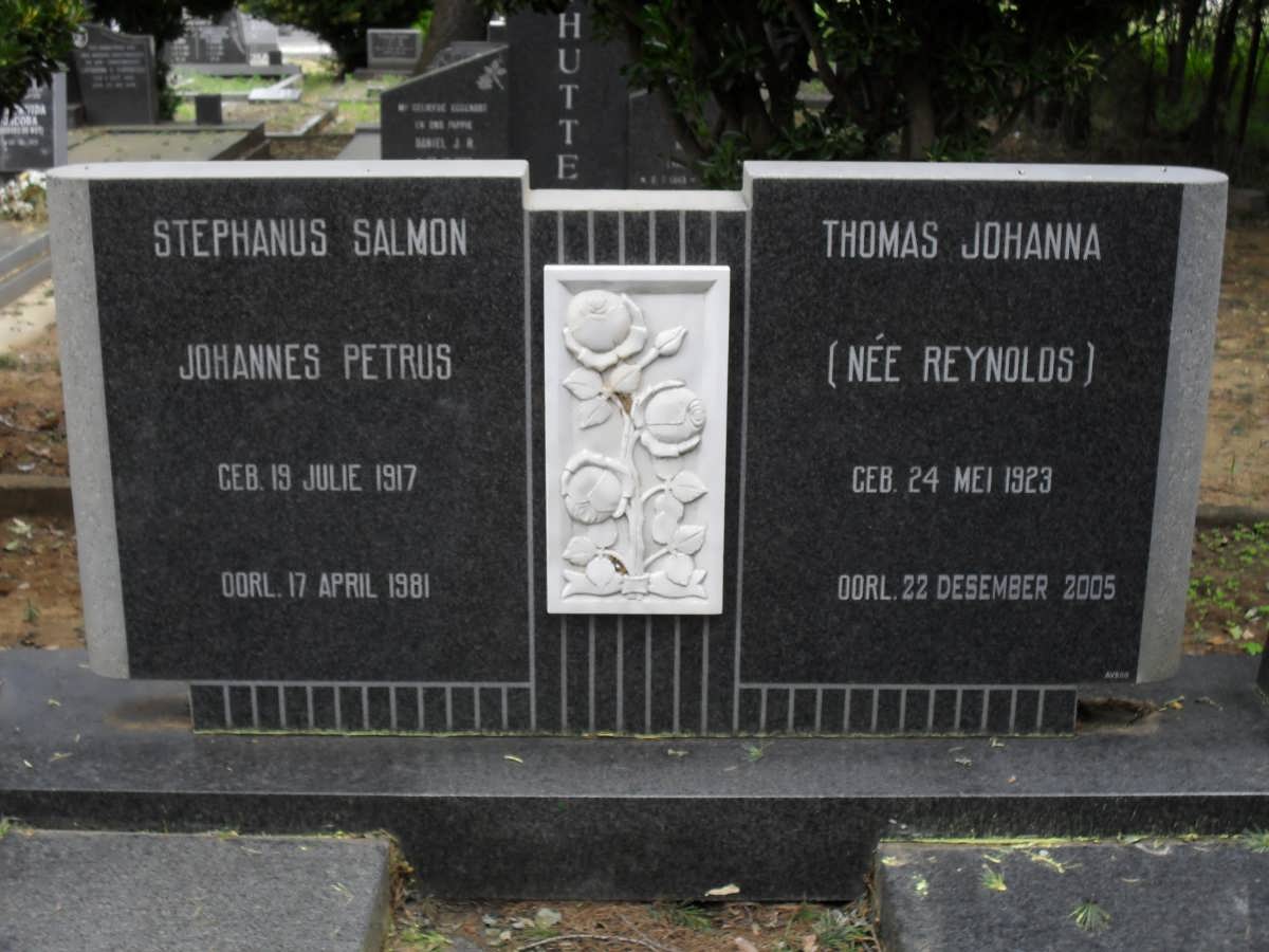 ? Stephanus Salmon Johannes Petrus 1917-1981 &amp; Thomas Johanna REYNOLDS 1923-2005