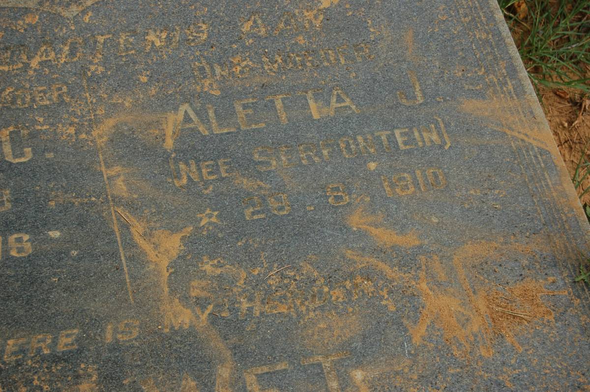 ? Matthys C. 1909-1978 &amp; Anna J. nee SERFONTEIN 1910-