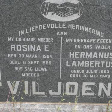 VILJOEN Hermanus Lambertus 1903-1949 &amp; Rosina E. 1904-1980