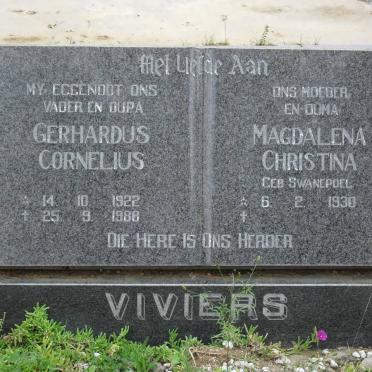 VIVIERS Gerhardus Cornelius 1922-1988 &amp; Magdalena Christina SWANEPOEL 1930-