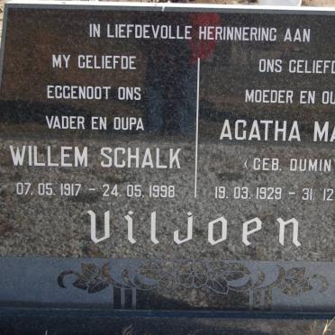 VILJOEN Willem Schalk 1917-1998 &amp; Agatha Maria DUMINY 1929-2000