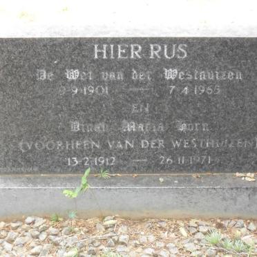 WESTHUIZEN de Wet, van der 1901-1965 &amp; ? Maria HORN voorheen VAN DER WESTHUIZEN 1912-1971