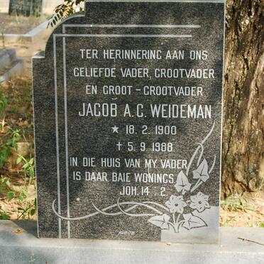 WEIDEMAN Jacob A.C. 1900-1988