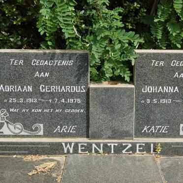 WENTZEL Adriaan Gerhardus 1913-1975 &amp; Johanna Aletta 1913-
