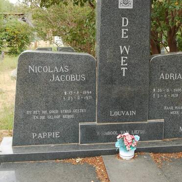 WET Nicolaas Jacobus, de 1894-1971 &amp; Sara Adriana BARTMAN 1906-1978