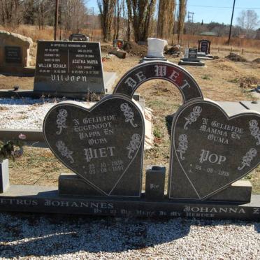 WET Petrus Johannes, de 1939-1997 &amp; Johanna Zacharia 1939-