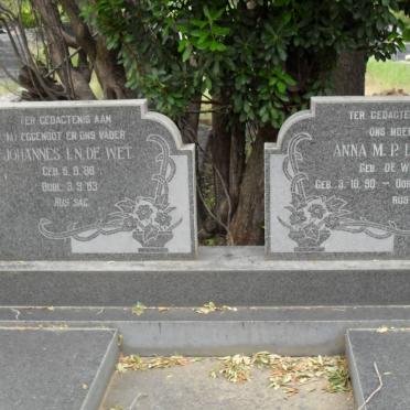 WET Johannes I.N., de 1888-1963 &amp; Anna M.P. DE WET 1890-1974