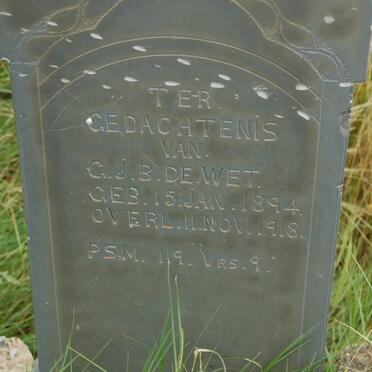 WET G.J.B., de 1894-1918