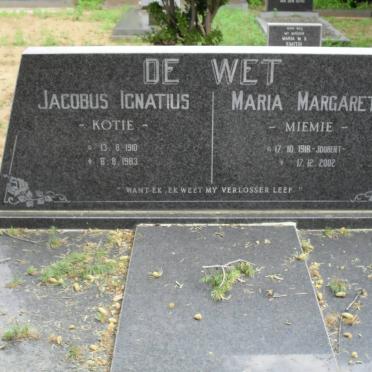 WET Jacobus Ignatius 1910-1983 &amp; Maria Margaretha JOUBERT 1918-2002