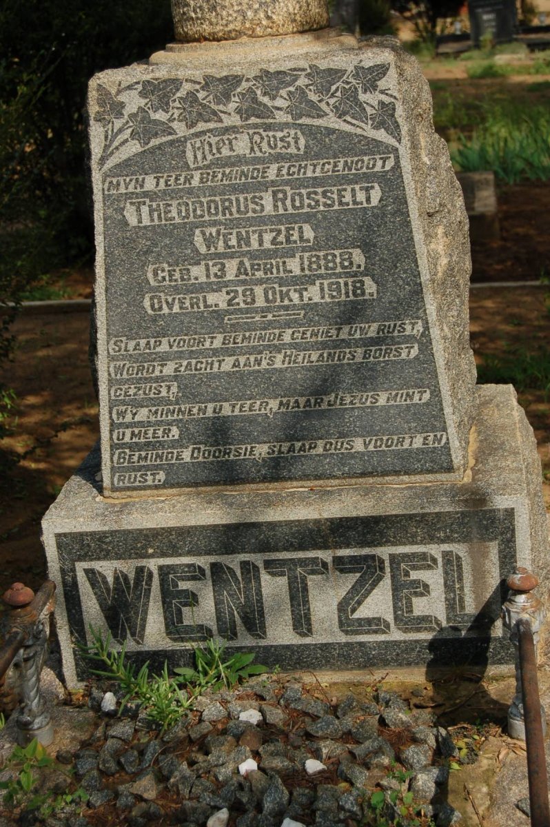 WENTZEL Theodorus Rosselt 1888-1918