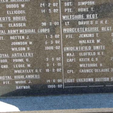 6. Memorial for British Soldiers originally buried at Yeomanry Kopje &amp; Lindley