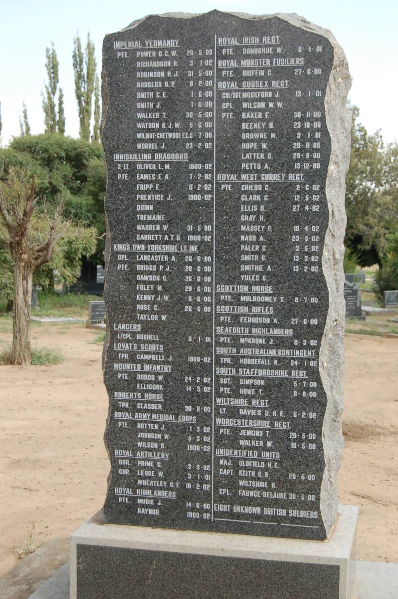 3. Memorial for British Soldiers originally buried at Yeomanry Kopje &amp; Lindley