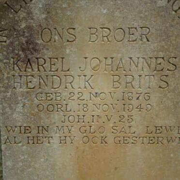 BRITS Karel Johannes Hendrik 1869-1949