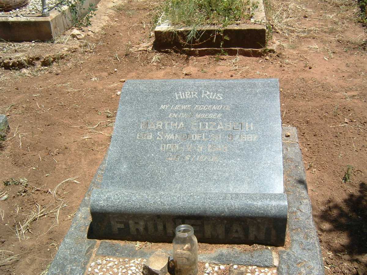 FRONEMAN Martha Elizabeth nee SWANEPOEL 1887-1949