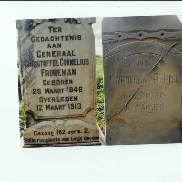 FRONEMAN Christoffel Cornelius 1846-1913 &amp; Anna Catriena PIETERSE 1852-1883