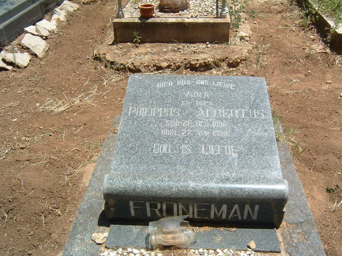 FRONEMAN Philippus Albertus 1886-1959