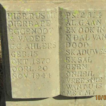 AHLERS C.C. 1870-1944