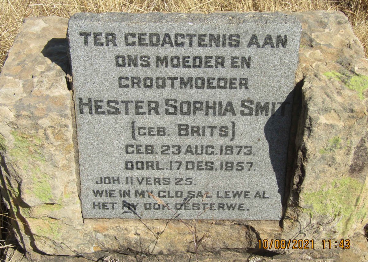 SMIT Hester Sophia nee BRITS 1873-1957