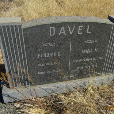 DAVEL Hendrik C. 1908-1994 &amp; Maria M. nee OPPERMAN 1916-1973